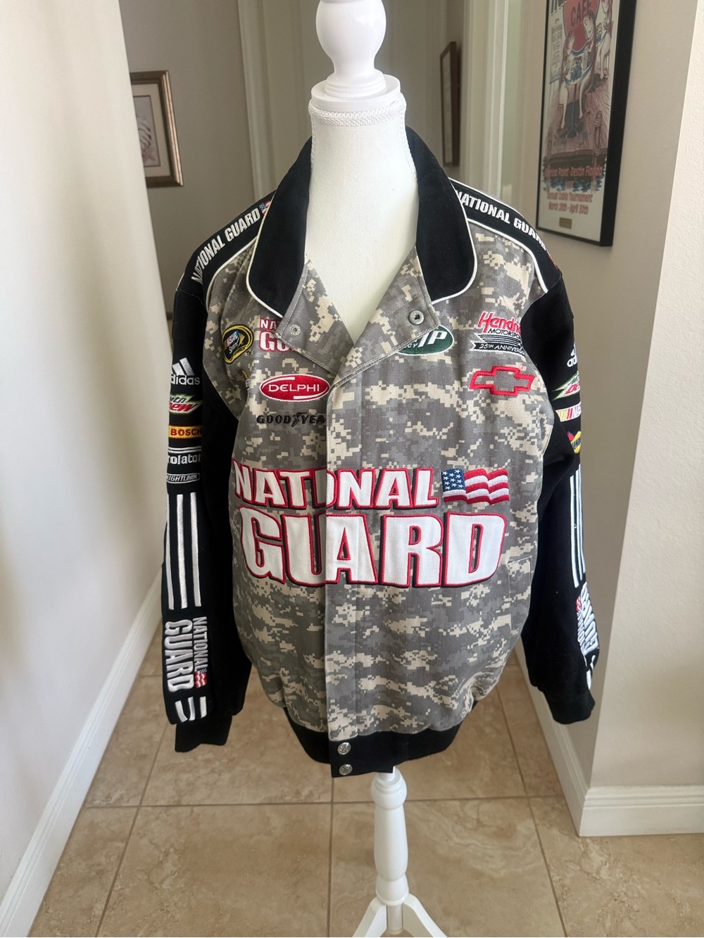 Unisex Professional NASCAR Racing Jacket - Black & Gray